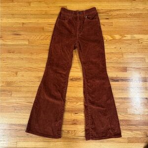 Brown Corduroy 70s Flare Pants